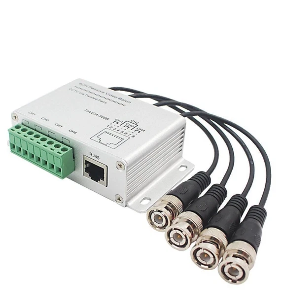 Pripaso 4-CH 720P/1080P HD Passive Video Balun CCTV Camera Transceiver - Image 1 of 1