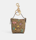 Coach Mini Val Duffle Bag Charm Spaced Floral Print Keyfob Coin Purse NWT CA042