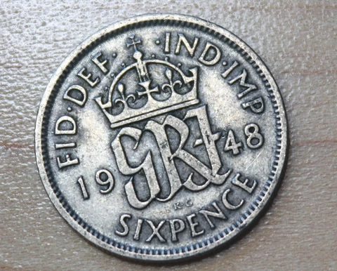 1948 Great Britain 6 Pence Wedding Coin Cover