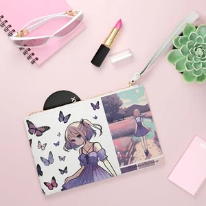 Decorative Clutch with Loop Handle, Saffiano Vegan Leather, Essential Organizer - Picture 1 of 6