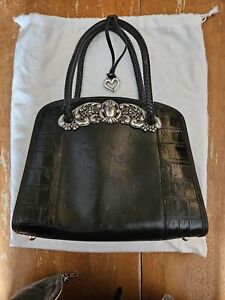 Rare Vintage Brighton Black Leather Top Handle Purse Bag 80's/90's A426444 