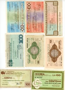 8 Miniassegni Varie Banche Emettitrici 100-150 Lire Anni 1976-77 - Imagen 1 de 1