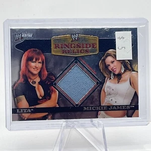 2007 Topps Heritage WWE Chrome II Ringside Relics Patch Lita, Mickie James - Picture 1 of 2