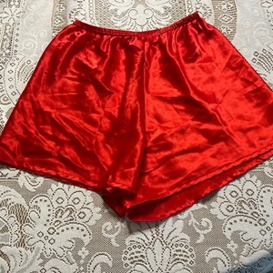 Vintage  PETRA FASHIONS  Satin USA RED Silky Feel Flutter Panties shorts M - Picture 1 of 6