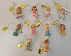 Lote 10 Figuras Adornos Ángeles Precious Moments Hawthorne Village Cerámica - Imagen 1 de 11