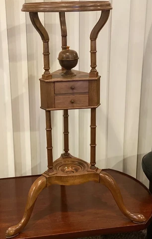 Wig Stand Antique toilet or dressing Table  Stand WASHSTAND WIG-STAND Vintage Cover