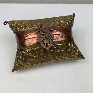 Vintage Indian Brass & Copper Pillow Bag Metal Purse