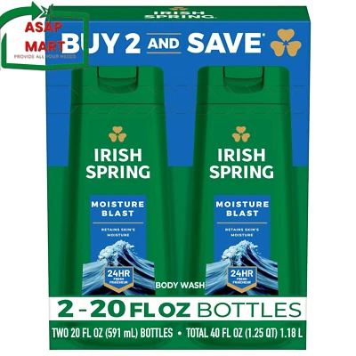 Irish Spring Moisture Blast Body Wash for Men, 20 Fl Oz (Pack of 2). - Изображение 1 из 4