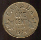 1924 Canada 1 Cent | Km 28 | Semi-Key Date | Circulated | Free Shipping