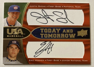 Eric Hosmer Justin Smoak 2008 UD Today Tomorrow AUTO Rookie Card #tt-5 (2965) - Image 1 of 2