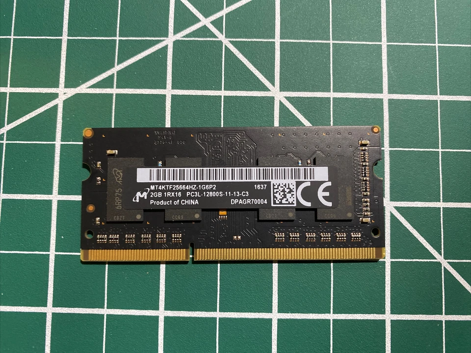 Apple A1278 Laptop Micron 2GB Memory pc3l-12800s-11-13-c3 mt4ktf25664hz-1g6p2 - Image 1 of 2