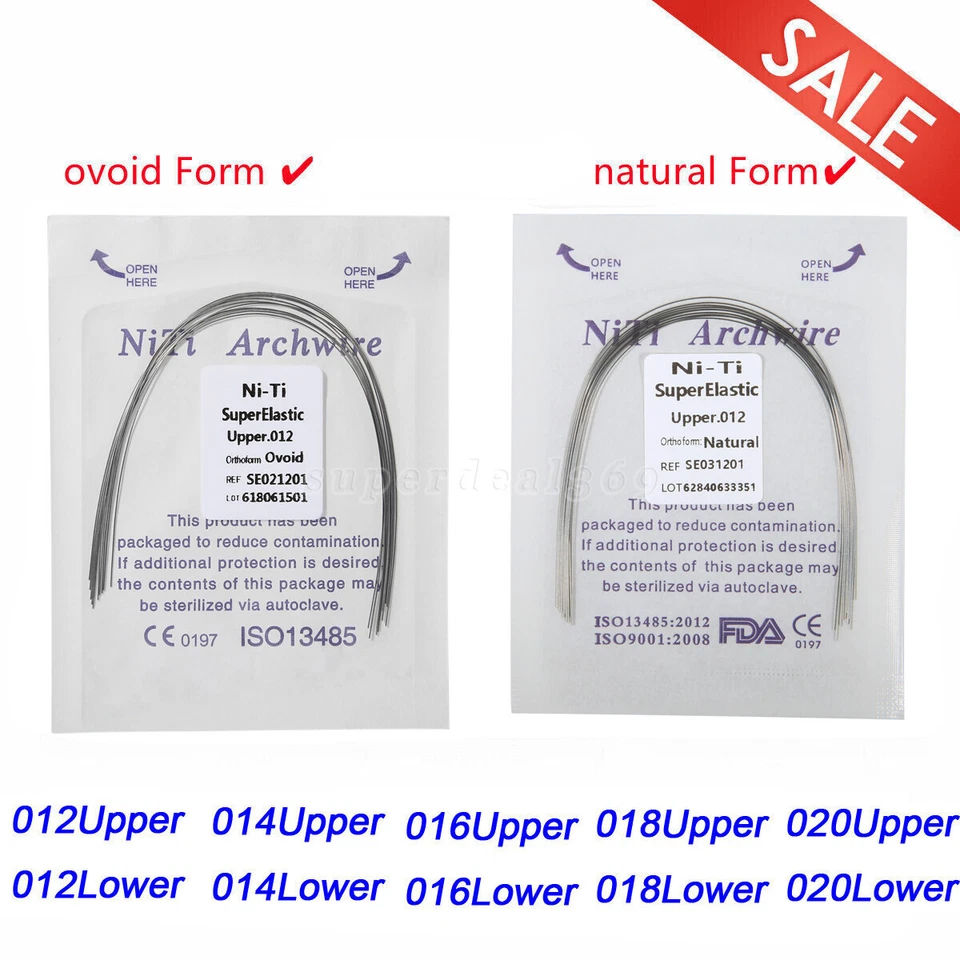 Filo dell'arco dentale ortodontico super elastico NITI rotonda ovoidale/naturale - Immagine 1 di 1