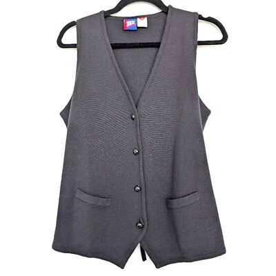 Vintage Y2K Tail Wool Blend Button Front Cinch Waist V Neck Blazer Vest Sz M - Image 1 of 4