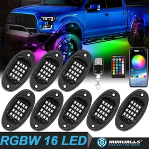 8X RGB LED Rock Lights Underbody Wheel Light For Jeep Offroad Truck Car ATV UTV - Picture 1 of 12