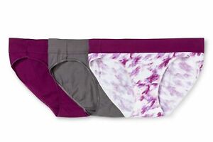 Hanes 3pk X-Temp Constant Comfort Women’s Bikini Panties, Purple/Gray, Size 8/XL