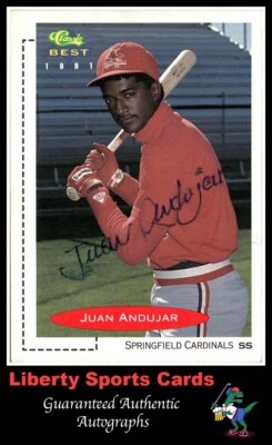 1991 Classic Best Juan Andujar #80 Authentic Autographed Springlfield Cardinals - Image 1 of 2