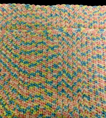 Manta bebé afgana ganchillo pastel arco iris rosa azul amarillo Foto 1 de 3