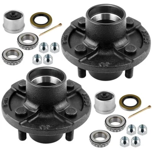 2 Trailer Idler Hub Kits 4 Bolt 4, 2000 Lb Trailer Axle Hub For 2000 Lbs Axle - Picture 1 of 12
