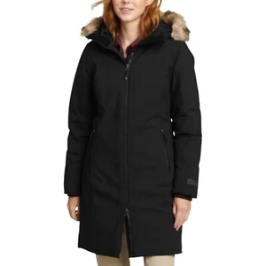 Eddie Bauer Women's Black Weatherproof Olympian Down Stadium Coat Parka Size M - Picture 1 of 6