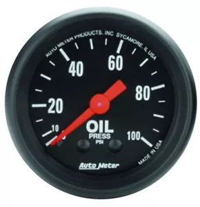 AutoMeter 2604 Z-Series 2-1/16" Mechanical Oil Pressure Gauge 0-100 PSI Black - Picture 1 of 3