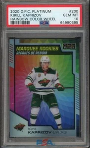 2020-21 O-Pee-Chee Platinum Kirill Kaprizov PSA 10 RC #200 Rainbow Color Wheel - Imagen 1 de 2