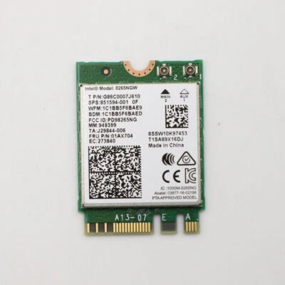 8265NGW 01AX704 M.2 Wireless Card for Lenovo Laptop AC Dual Band WiFi Bluetooth - Image 1 of 2