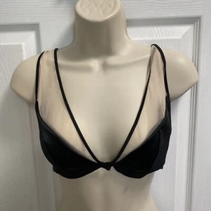 NEW W TAGS Victoria's Secret Back Satin Mesh W Lace Back Bralette Size L - Picture 1 of 8
