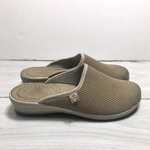 Fly Flot Women's Beige Mesh Clogs Mules Anatomic Anti Shock Made in Italy 10/41 - Picture 1 of 7
