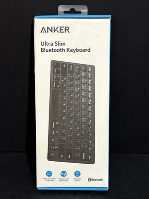 Anker Ultra Slim Bluetooth Keyboard Black Apple/Android Compatible Lightweight - Image 1 of 2