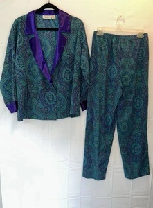Victoria's Secret Vintage Gold Label Paisley Satin Gorgeous Small 2 Piece Set - Picture 1 of 18