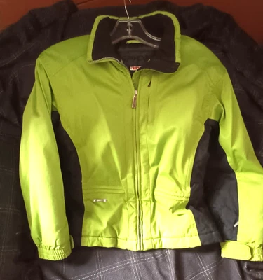 Spyder Girls Bright Lime Green/Black Winter/Ski Jacket (Great Condition) Size 10 - Image 1 of 4