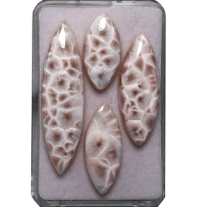 Lot 4 Pcs Natural Thompsonite AAA Quality 20mm-41mm Marquise Cabochon Gemstones - Picture 1 of 15