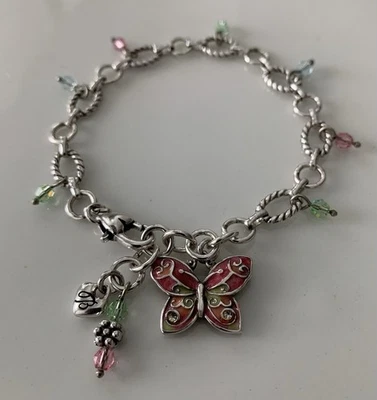Pulsera Brighton BUTTERFLY 8 Pulgadas Dije, Cristales Swarovski, NUEVO Estado Foto 1 de 4