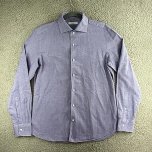 Luca Faloni Shirt Men's Size 16/41 Purple Lilac Long Sleeve Paramontura Collar - Picture 1 of 10