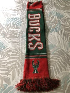 Forever NBA Milwaukee Bucks Red & Green Knit Scarf 70” X 6.5” - Picture 1 of 3