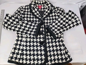 Giacca cappotto donna SUNNY LEIGH nero e avorio pied de poule BLAZER taglia 6 - Foto 1 di 4