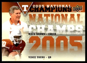 2011 Upper Deck University of Texas National Champions Duos Mack Brown/Vince - Picture 1 of 2