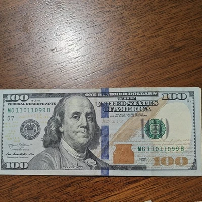 $100 One Hundred Dollar Bill Real Birthday Note Fancy (MG11011099B)2013 - Image 1 of 2