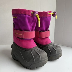 Columbia Girls’ Youth Powderbug Plus II-K Snow Boots Size 6 Purple Pink - Picture 1 of 7
