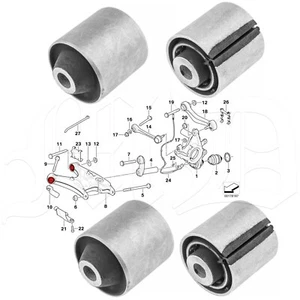 REAR AXLE LOWER TRAILING SWING ARM BUSH BUSHES SET FOR BMW 5 7 SERIES E39 E38 - Picture 1 of 4