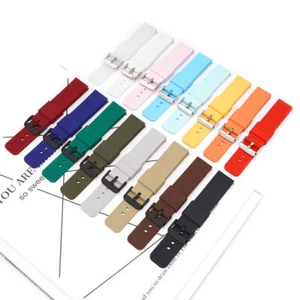 Silicone Watch Band Rubber Straps 12mm 14mm 16mm 18mm NEW Fashion Hot Washable - Picture 1 of 43