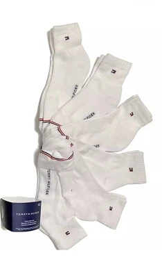 Tommy Hilfiger Talla Única 6 Pares Cojín Corte Cuarto Calcetines Blanco Con Logo Bandera Foto 1 de 4