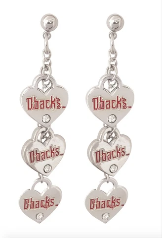 Arizona Diamondbacks Triple Heart Post Earring Cover