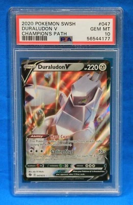 2020 POKEMON SWSH # 047 DURALUDON V PSA 10 GEM MT # 56544177  CHAMPION'S PATH - Image 1 of 2