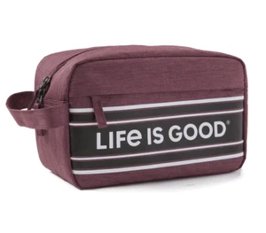 LIFE IS GOOD LIG STRIPES DOPP KIT Rasier- oder Kulturbeutel Reiseset Tasche - Bild 1 von 3