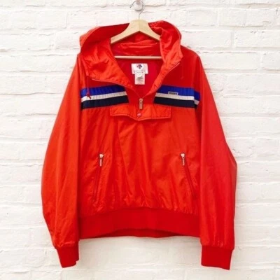 Descente || Pullover Half Zip Windbreaker Jacket Pouch Ski Red Blue Small - Image 1 of 4