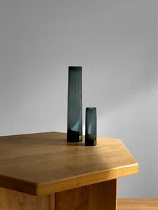 1960 HOLMEGAARD 2 VASES VERRE SCANDINAVE FORME-LIBRE MODERNISTE Murano Venini - Imagen 1 de 14