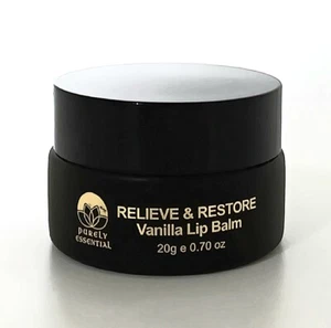 PURELY ESSENTIAL 20g RELIEVE & RESTORE VANILLA LIP BALM HYDRATE HEAL CHAPPED LIP - Picture 1 of 15