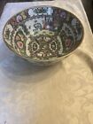 Large Vintage Chinese Rose Medallion Porcelain Punch Bowl^