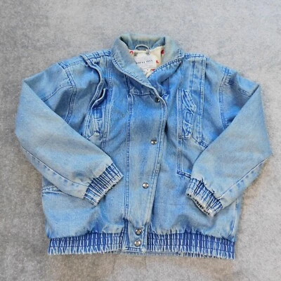 Vintage Current Seen Denim Chore Coat Cartoon Lining Adult Medium Holes Stains - Image 1 of 4